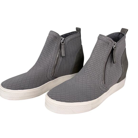 Steve Madden Loxley Wedge High Top Sneaker Gray Bootie 9 - Picture 2 of 11